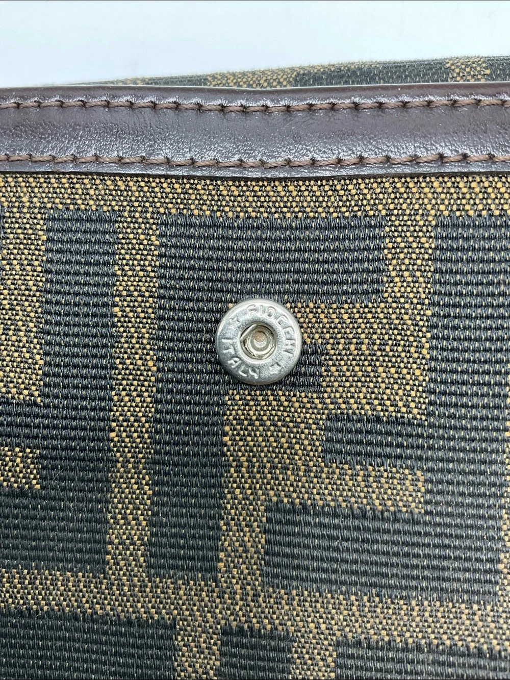 Vintage Fendi Zucca print tri-fold compact wallet